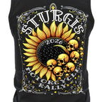 2026 Sturgis Motorcycle Rally Cosmic Sunflower Ladies Black Tank Top SPL2900
