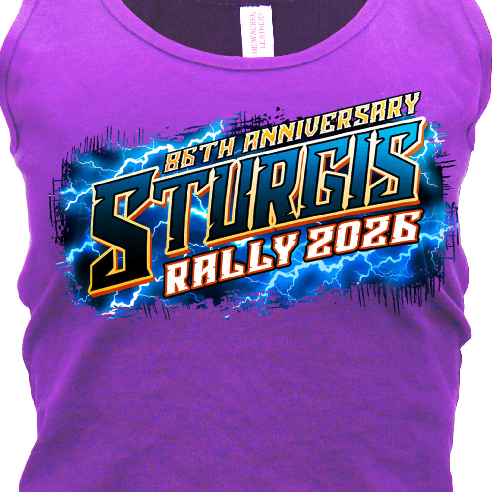 2026 Sturgis Motorcycle Rushmore Ladies Purple Tank Top SPL2904