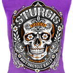 2026 Sturgis Motorcycle Sugar Skull Ladies Purple Tank Top SPL2905