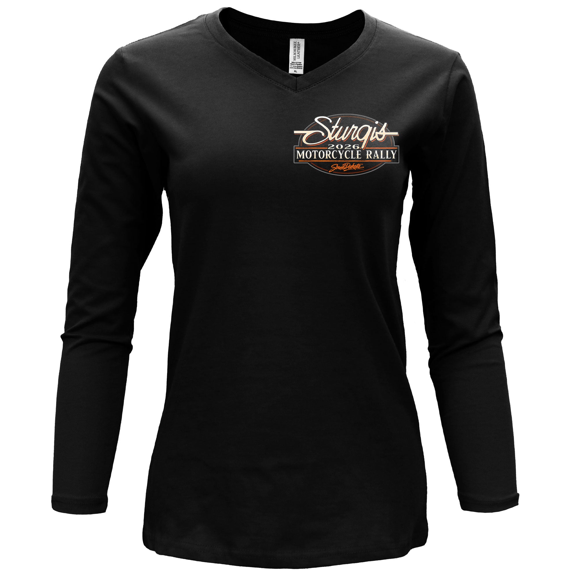 2026 Sturgis Motorcycle Rally Attractions LS Ladies Black Shirt