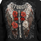 2026 Sturgis Motorcycle Rally Leather Wings Black Zip up Hoodie SPL4893
