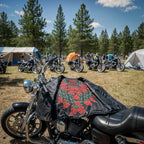 Hot Leathers VSL1019 Ladies BIker 'Red Rose' Lined Black Leather Motorcycle Vest