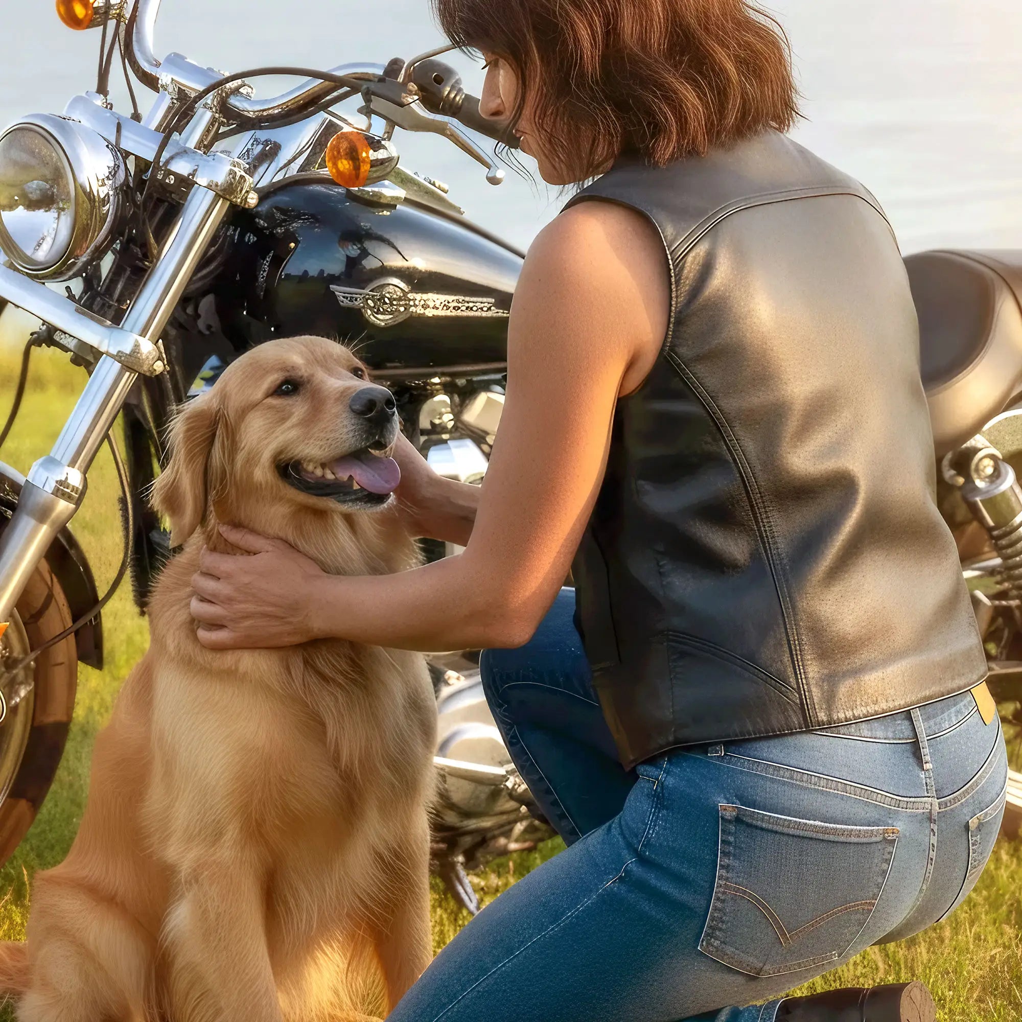 Hot Leathers VSL5003 USA Made Ladies Leather Motorcycle Biker Vest with Front Zipper