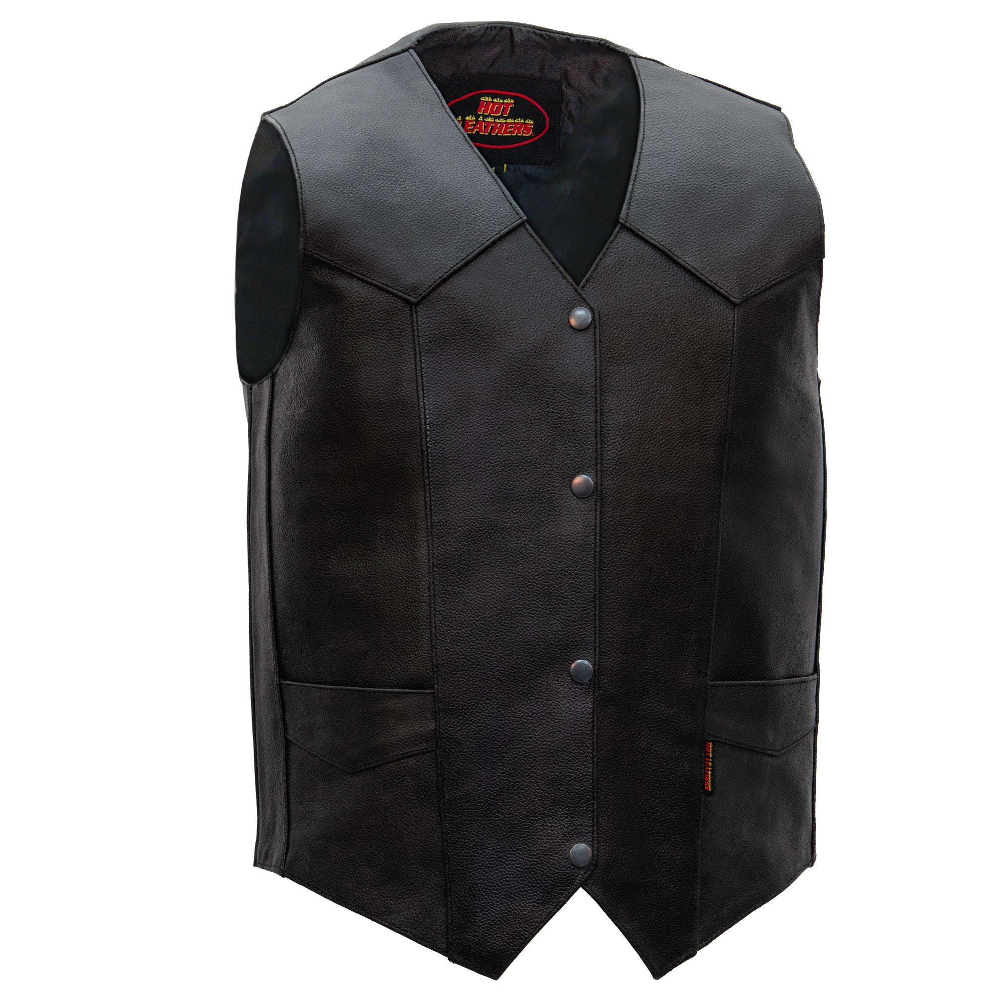 Men's Black Leather Motorcycle Vest | Hot Leathers