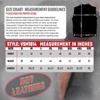 Hot Leathers VSM1014 Men's Motorcycle Black Heavyweight Leather Biker Vest with Inside Pocket