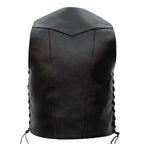 Hot Leathers VSM1017 Men's Motorcycle Black '10 Pocket' Leather Biker Vest with Side Laces