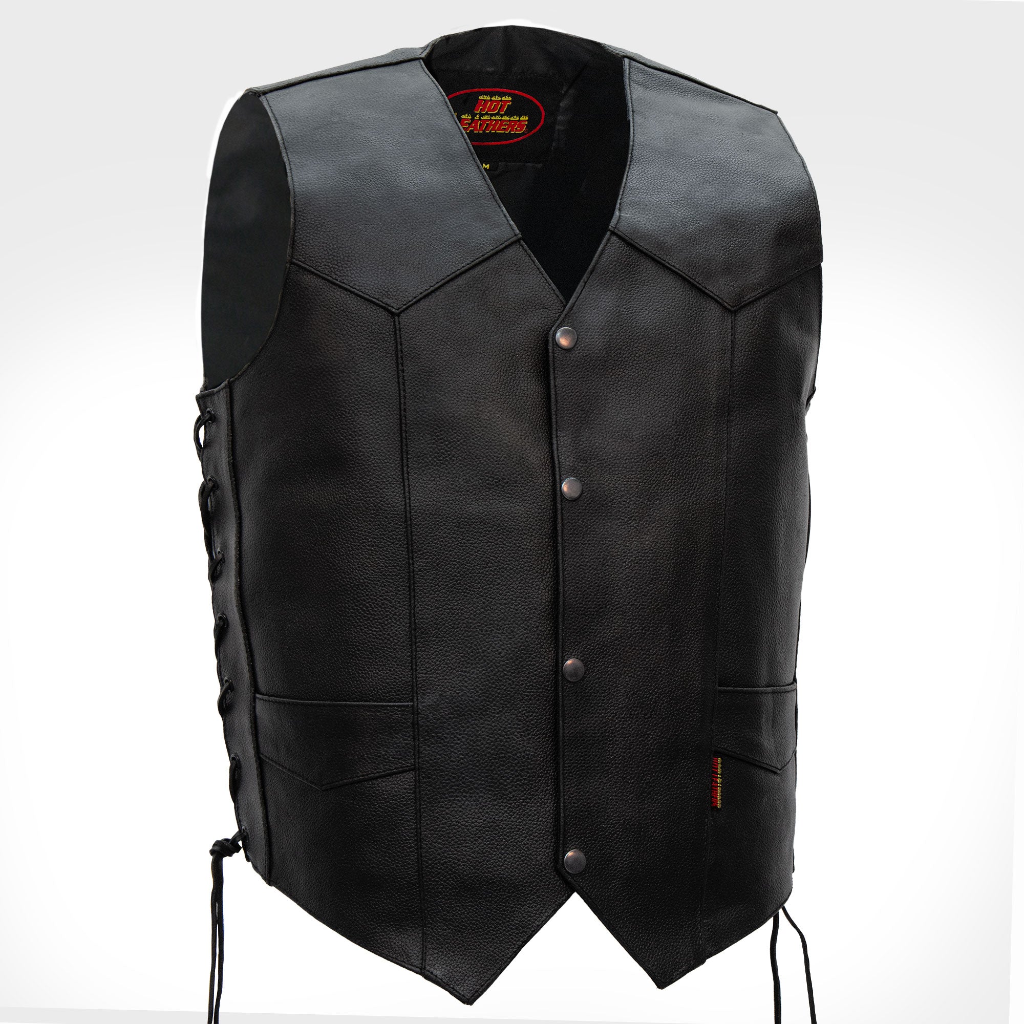 Hot Leathers VSM1022 Men's Motorcycle Black 'Conceal and Carry' Leather Biker Vest