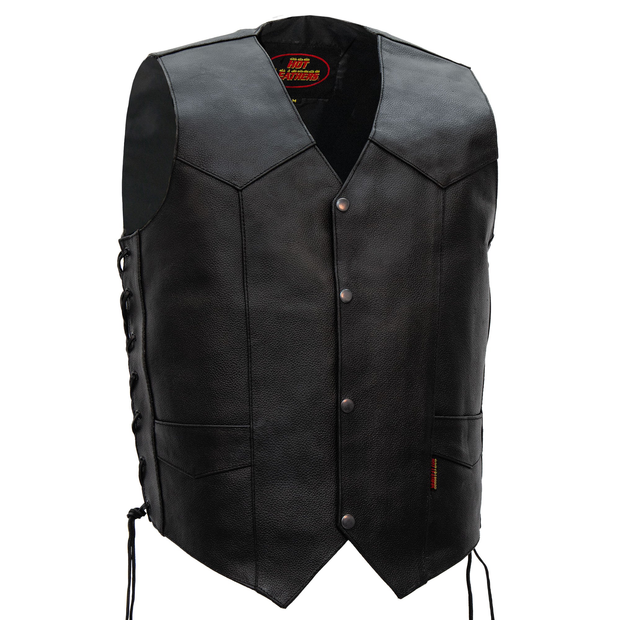 Hot Leathers VSM1022 Men's Motorcycle Black 'Conceal and Carry' Leather Biker Vest