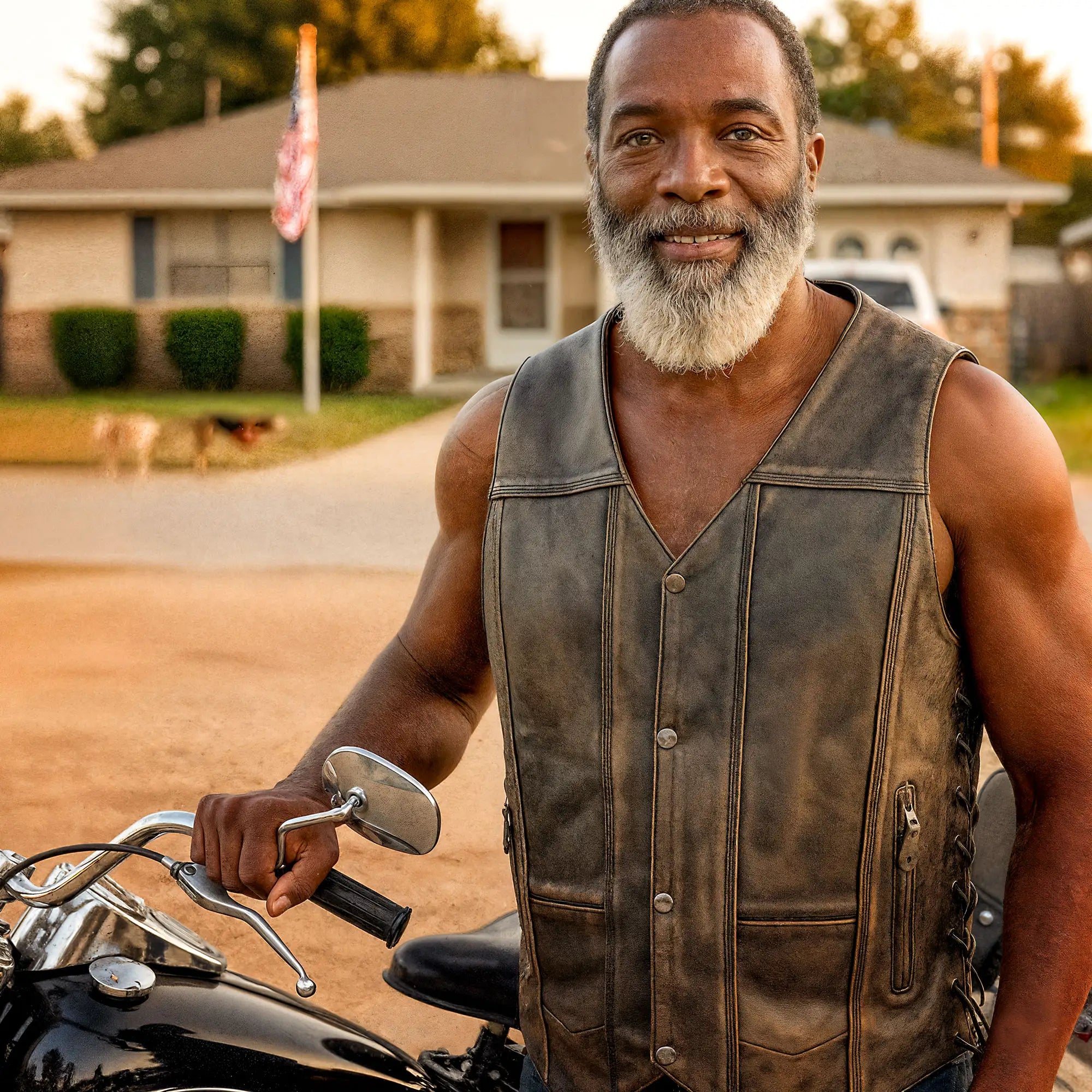 Hot Leathers VSM1029 Men's Distressed Brown Motorcycle 10 Pocket 'Conceal and Carry' Leather Biker Vest