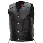 Hot Leathers VSM1030 Men's Black Motorcycle 'Conceal and Carry' Leather Biker Vest