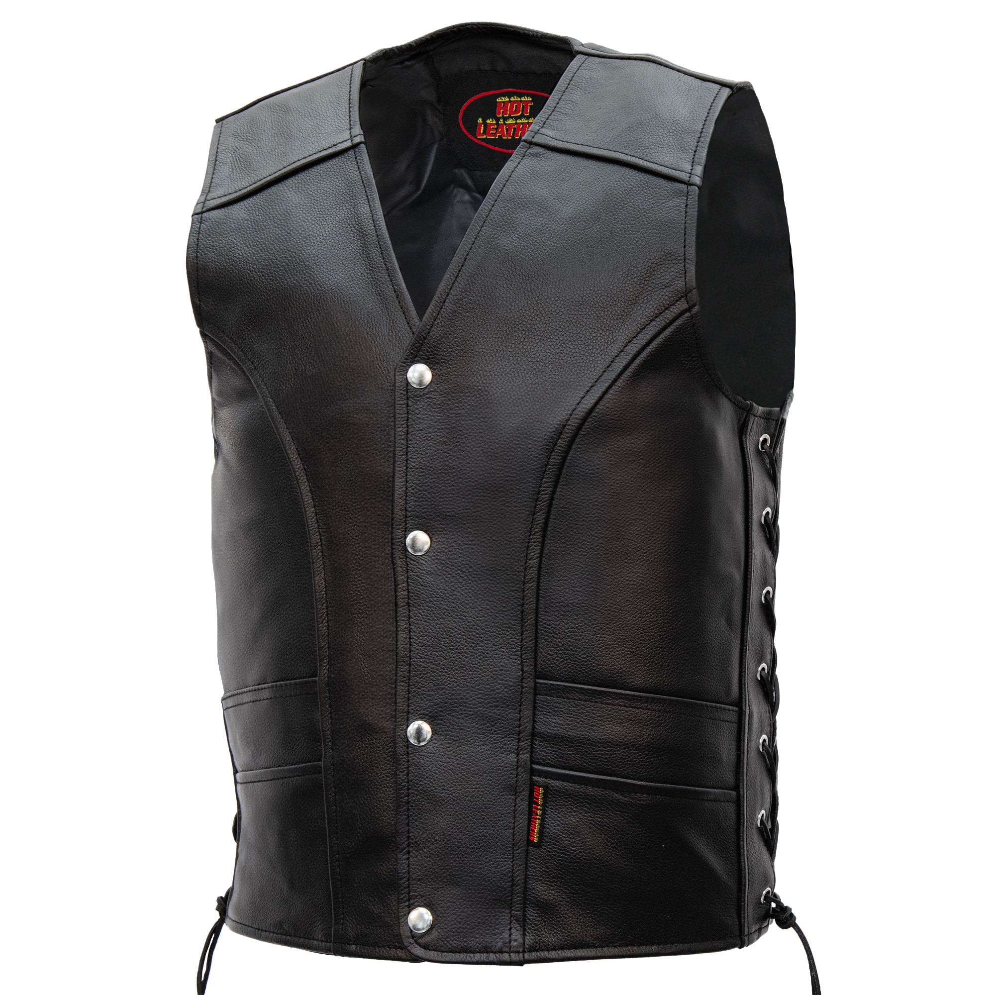 Hot Leathers VSM1030 Men's Black Motorcycle 'Conceal and Carry' Leather Biker Vest