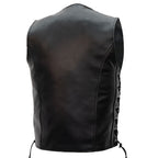 Hot Leathers VSM1030 Men's Black Motorcycle 'Conceal and Carry' Leather Biker Vest