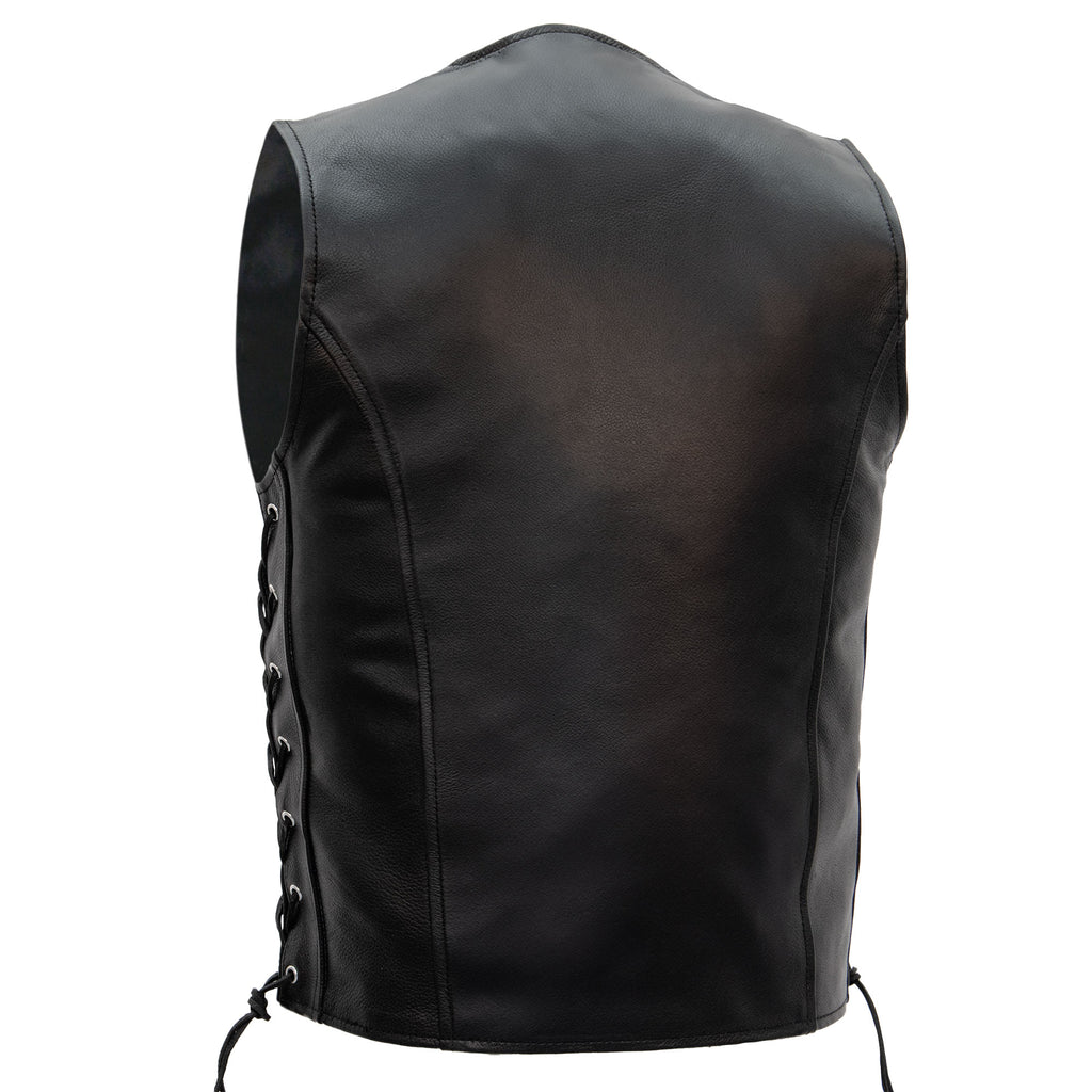 Hot Leathers VSM1030 Men's Black Motorcycle 'Conceal and Carry' Leather Biker Vest