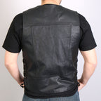 Hot Leathers VSM1030 Men's Black Motorcycle 'Conceal and Carry' Leather Biker Vest