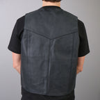 Hot Leathers VSM1032 Men's Motorcycle style Black 'Classic' Leather Biker Vest