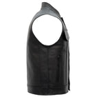 Hot Leathers VSM1049 Men's Black 'Paisley' Motorcycle Club style Conceal and Carry Leather Biker Vest