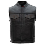 Hot Leathers VSM1051 Men's Black 'Celtic Cross' Motorcycle Club Style Conceal and Carry Leather Biker Vest
