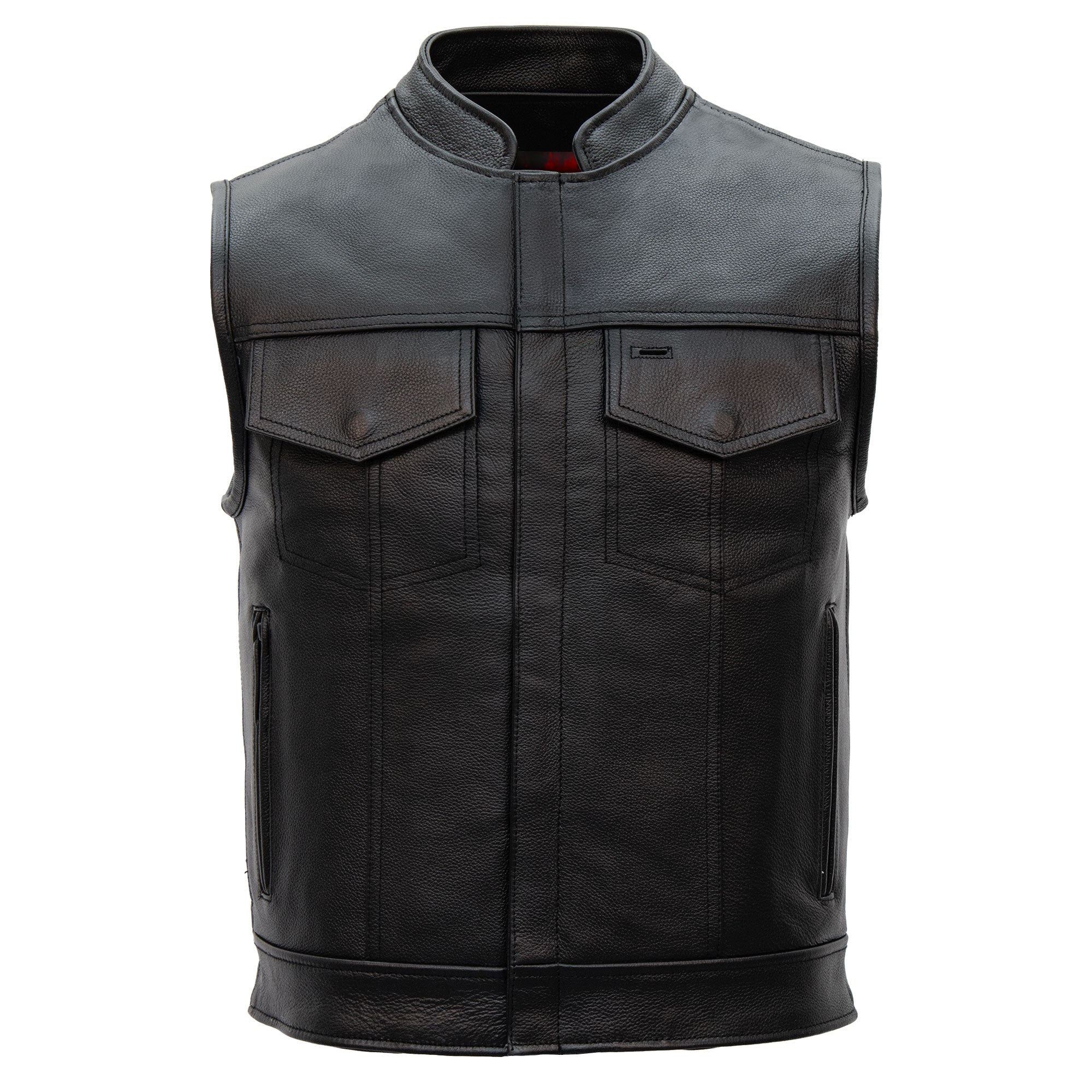 Hot Leathers VSM1051 Men's Black 'Celtic Cross' Motorcycle Club Style Conceal and Carry Leather Biker Vest