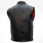 Hot Leathers VSM1051 Men's Black 'Celtic Cross' Motorcycle Club Style Conceal and Carry Leather Biker Vest