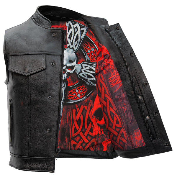 Hot Leathers Club Vest Celtic Cross Liner Carry Conceal