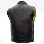 Hot Leathers VSM1053 Men's Black 'Don't Tread On Me' Motorcycle Club Style Conceal and Carry Leather Biker Vest