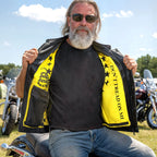 Hot Leathers VSM1053 Men's Black 'Don't Tread On Me' Motorcycle Club Style Conceal and Carry Leather Biker Vest