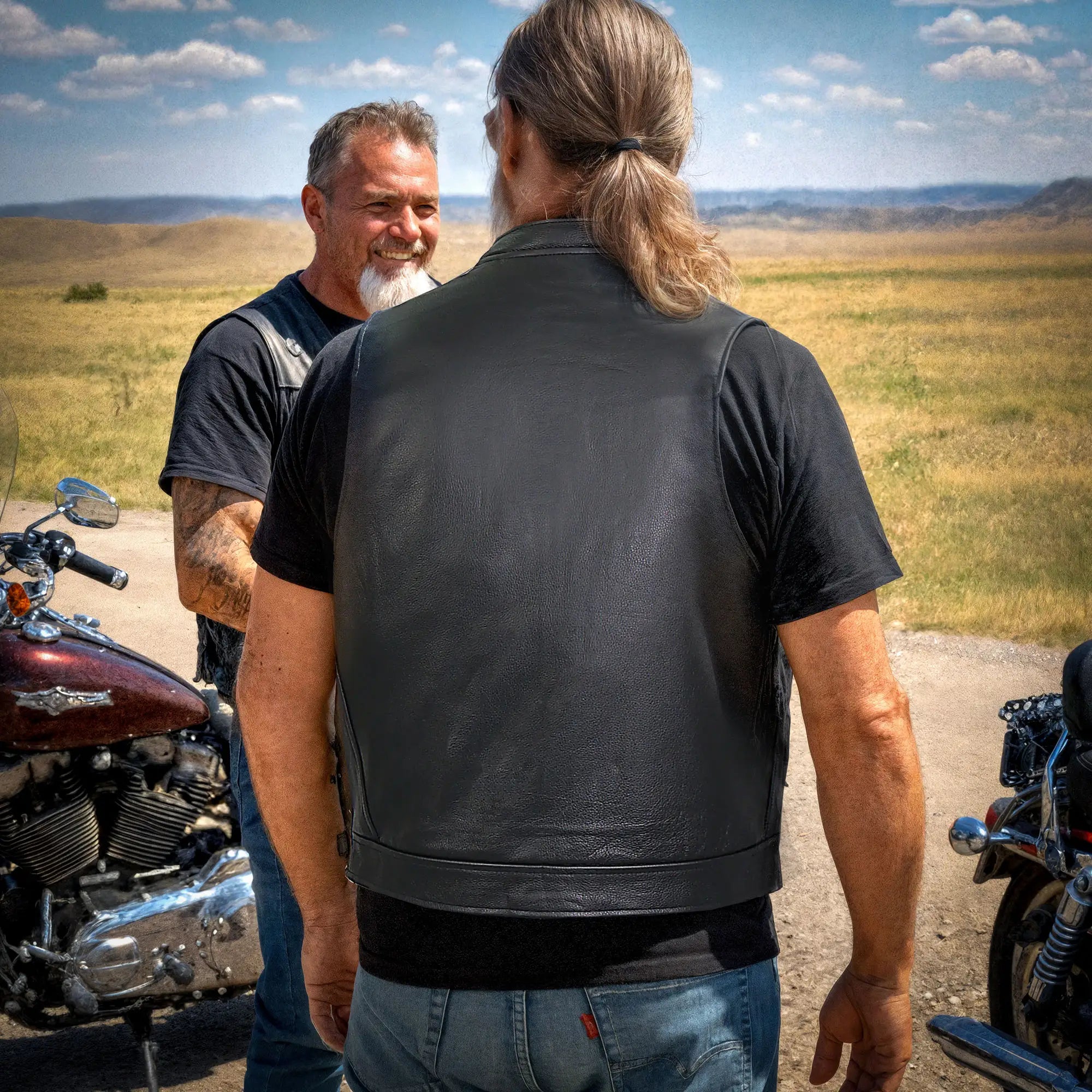 Hot Leathers VSM1053 Men's Black 'Don't Tread On Me' Motorcycle Club Style Conceal and Carry Leather Biker Vest