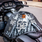 Hot Leathers VSM1054 Men’s Black 'Skull Flag' Motorcycle Club style Conceal and Carry Leather Biker Vest