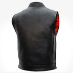 Hot Leathers VSM1055 Men’s Black 'Over The Top Skull' Motorcycle Club Style Conceal and Carry Leather Biker Vest