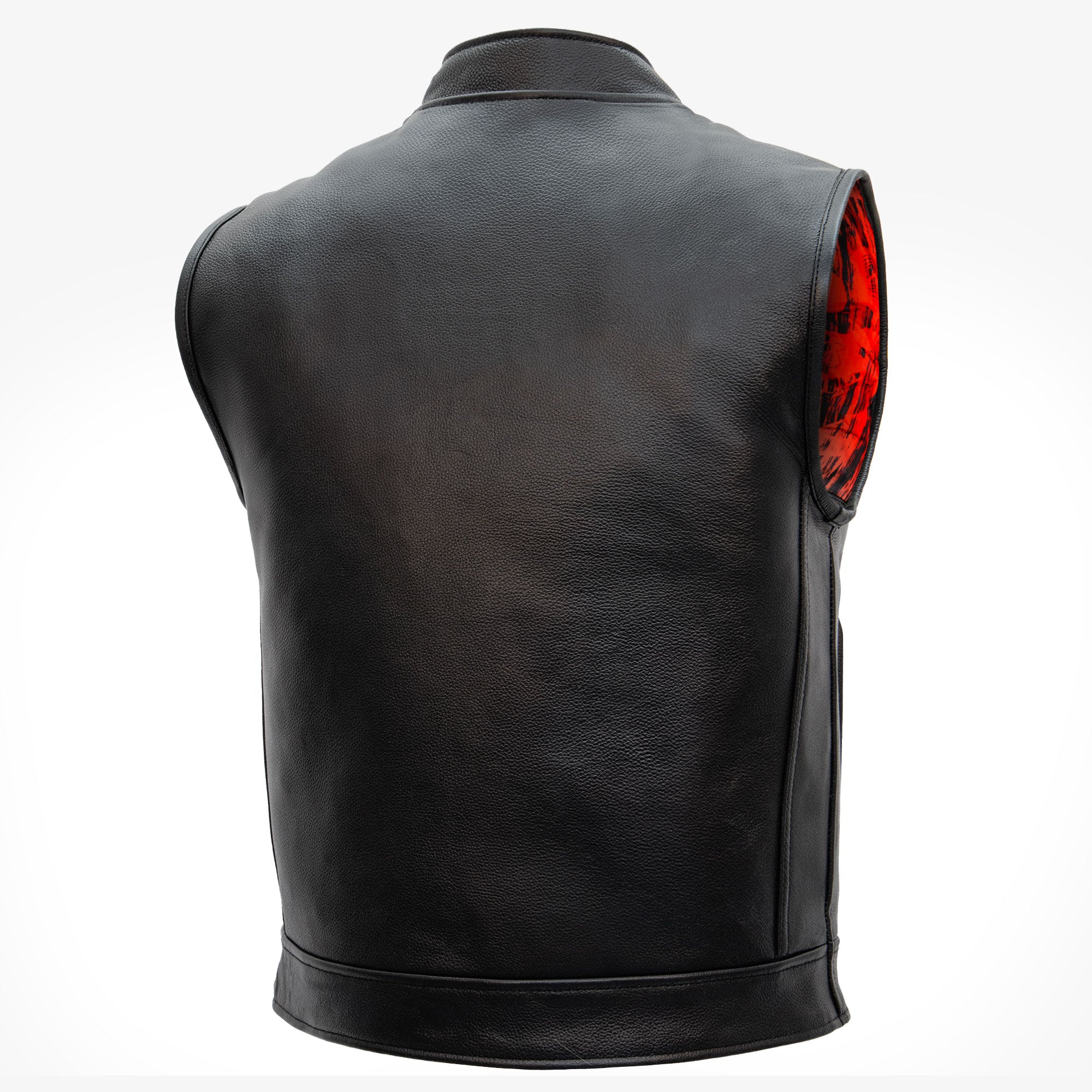 Hot Leathers VSM1055 Men’s Black 'Over The Top Skull' Motorcycle Club Style Conceal and Carry Leather Biker Vest