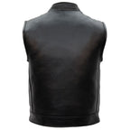 Hot Leathers VSM1055 Men’s Black 'Over The Top Skull' Motorcycle Club Style Conceal and Carry Leather Biker Vest