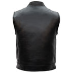 Hot Leathers VSM1056 Men's Black 'Vintage USA Flag' Motorcycle Club Style Conceal and Carry Leather Biker Vest
