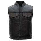 Hot Leathers VSM1057 Men’s Black 'Mexican Blanket' Motorcycle Club Style Conceal and Carry Leather Biker Vest
