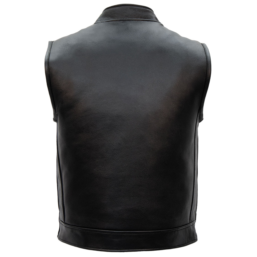 Hot Leathers VSM1057 Men’s Black 'Mexican Blanket' Motorcycle Club Style Conceal and Carry Leather Biker Vest