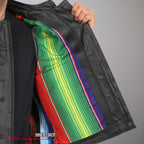 Hot Leathers VSM1057 Men’s Black 'Mexican Blanket' Motorcycle Club Style Conceal and Carry Leather Biker Vest