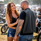 Hot Leathers VSM2001 Men's Black Motorcycle Club style ‘Jumbo Skull’ Conceal and Carry Leather Biker Vest