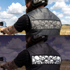 Hot Leathers VSM2003 Men's Black 'Ancient Skulls' Motorcycle Club style Conceal and Carry Leather Biker Vest