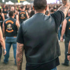 Hot Leathers VSM5001 Men's USA Made Premium Steerhide Motorcycle Leather Biker Club Vest with Gun Pocket