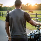 Hot Leathers VSM5003 Men's USA Made Extra Long Back Premium Steerhide motorcycle biker Leather Vest