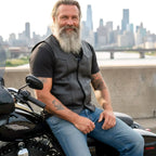 Hot Leathers VSM5008 Men's USA Made Side Lace Premium Leather Motorcycle Biker Vest