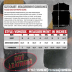 Hot Leathers VSM6101 Men's Motorcycle Club style Carry Conceal Black Denim and Leather Biker Vest