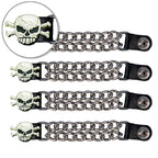 VXC1006- 4 PC SET VEST EXT SKULL & BONES SILVER 4