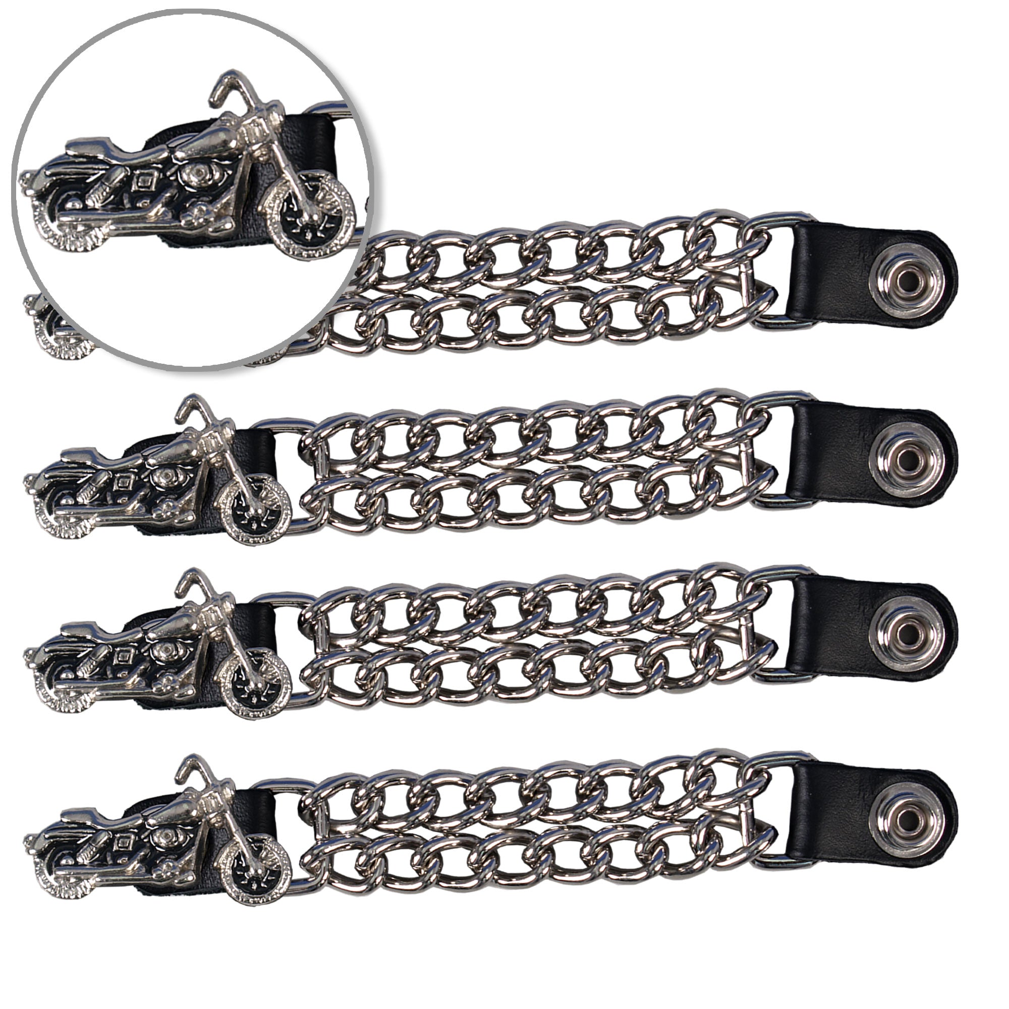 VXC1008- 4 PC SET VEST EXT MOTORCYCLE SILVER 4