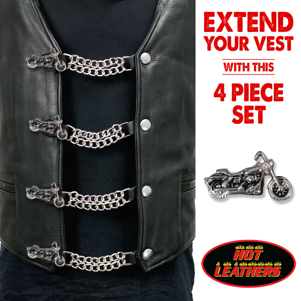 VXC1008- 4 PC SET VEST EXT MOTORCYCLE SILVER 4