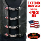 VXC1010- 4 PC SET VEST EXT AMERICAN FLAG SILVER 4