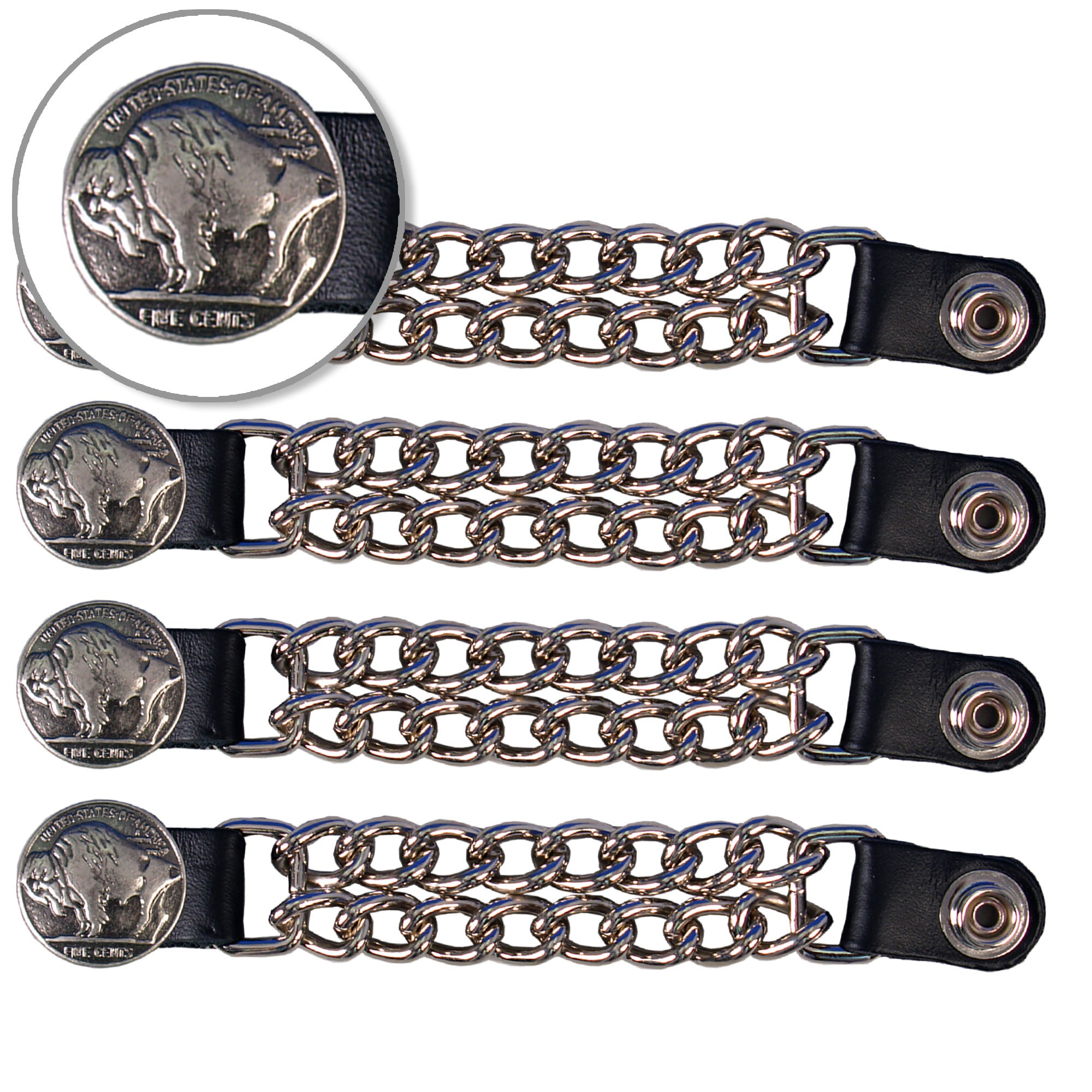 VXC1011- 4 PC SET VEST EXT BUFFALO NICKEL SILVER 4