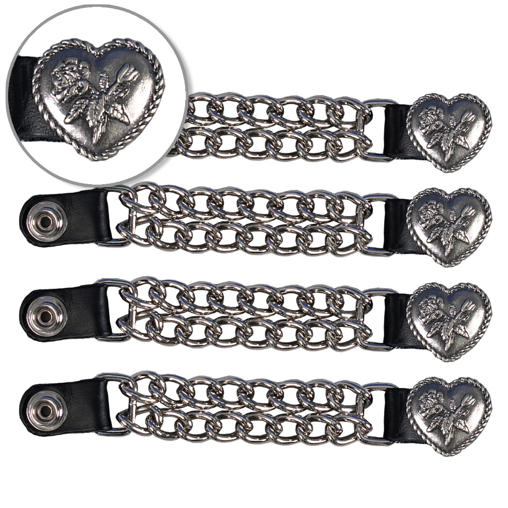 VXC1016- 4 PC SET VEST EXT HEART W/ ROSE SILVER 4