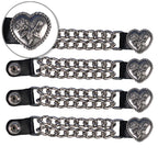 VXC1016- 4 PC SET VEST EXT HEART W/ ROSE SILVER 4