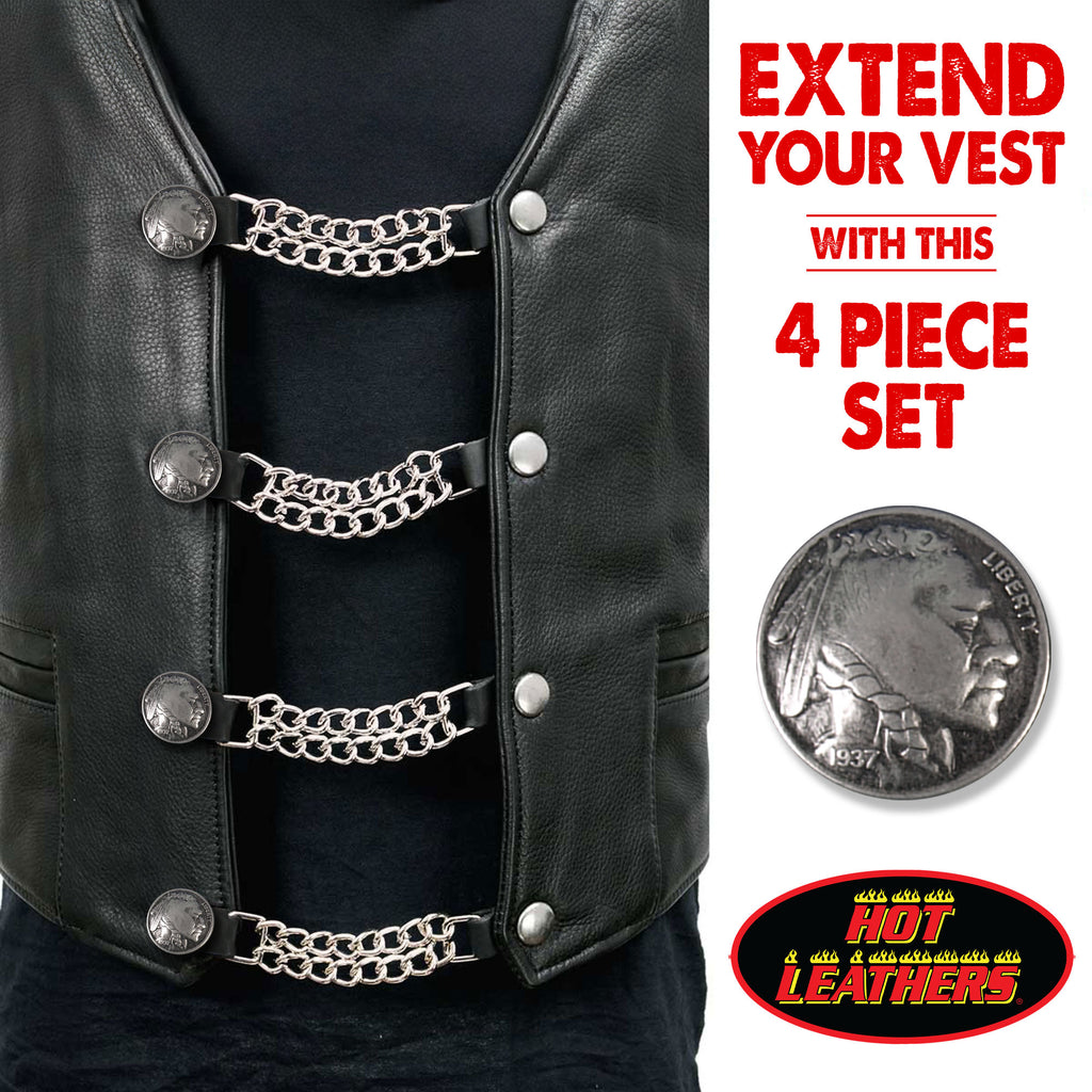 VXC1017- 4 PC SET VEST EXT INDIAN HEAD SILVER 4