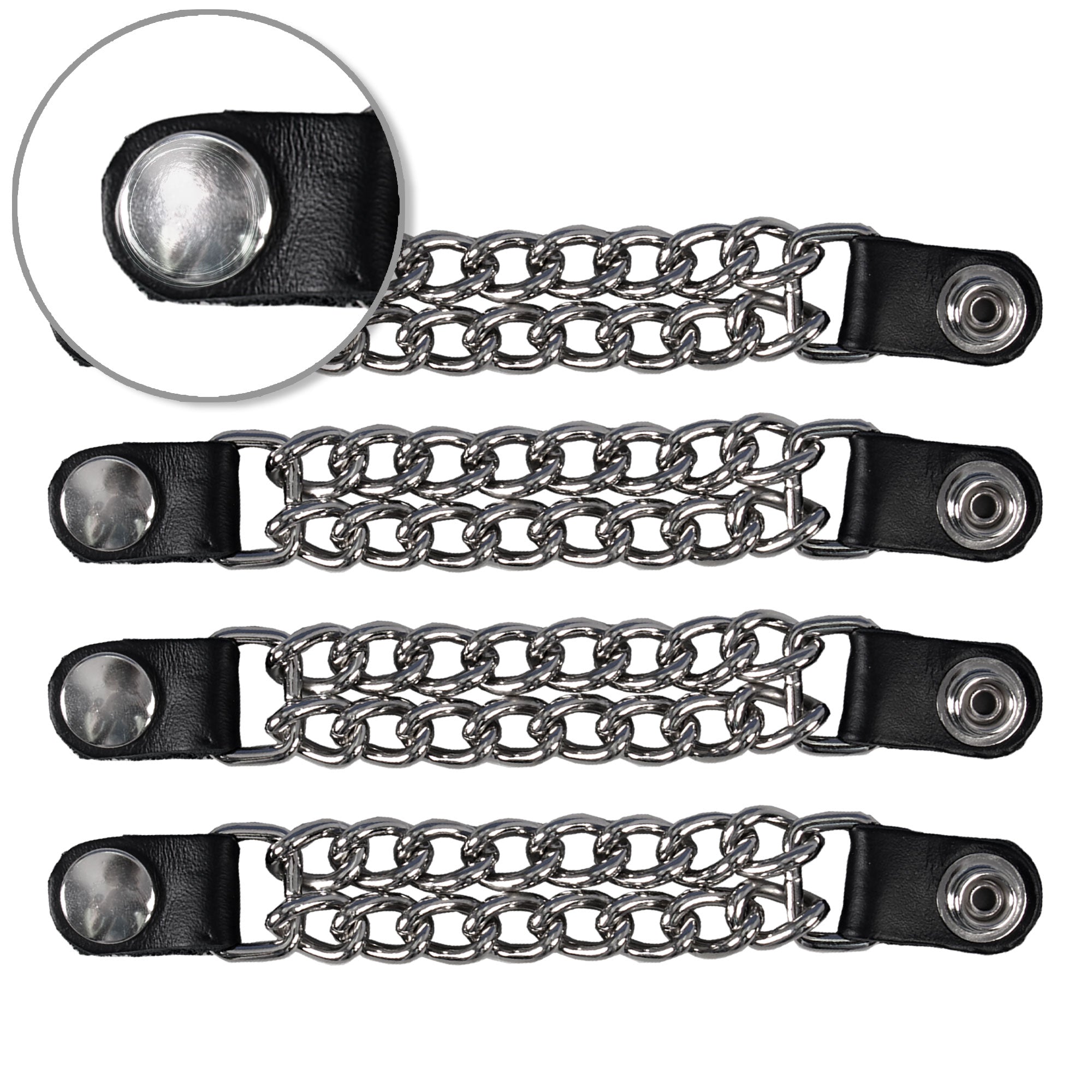 VXC1018- 4 PC SET VEST EXT SILVER PLAIN SILVER 4